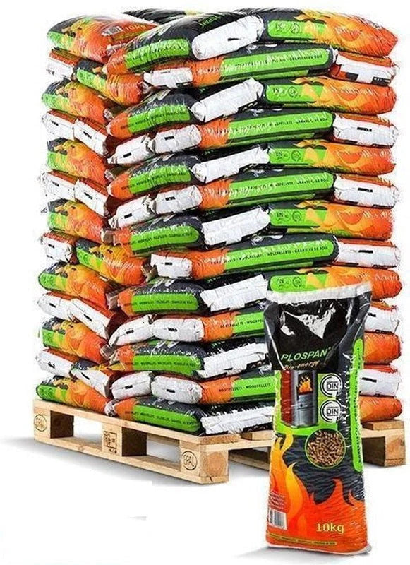Plospan Houtpellets ENplus A1 MIX, DINplus A1, Better Biomass 78 zak a 10 kg