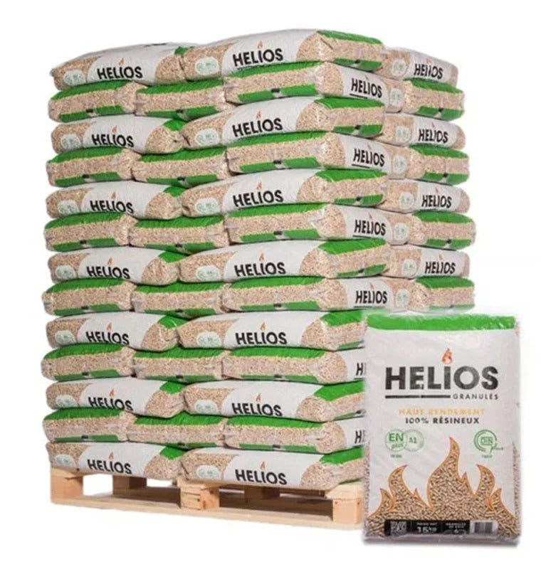 Pellet Helios-pallet van 65 zakken van 15 kg